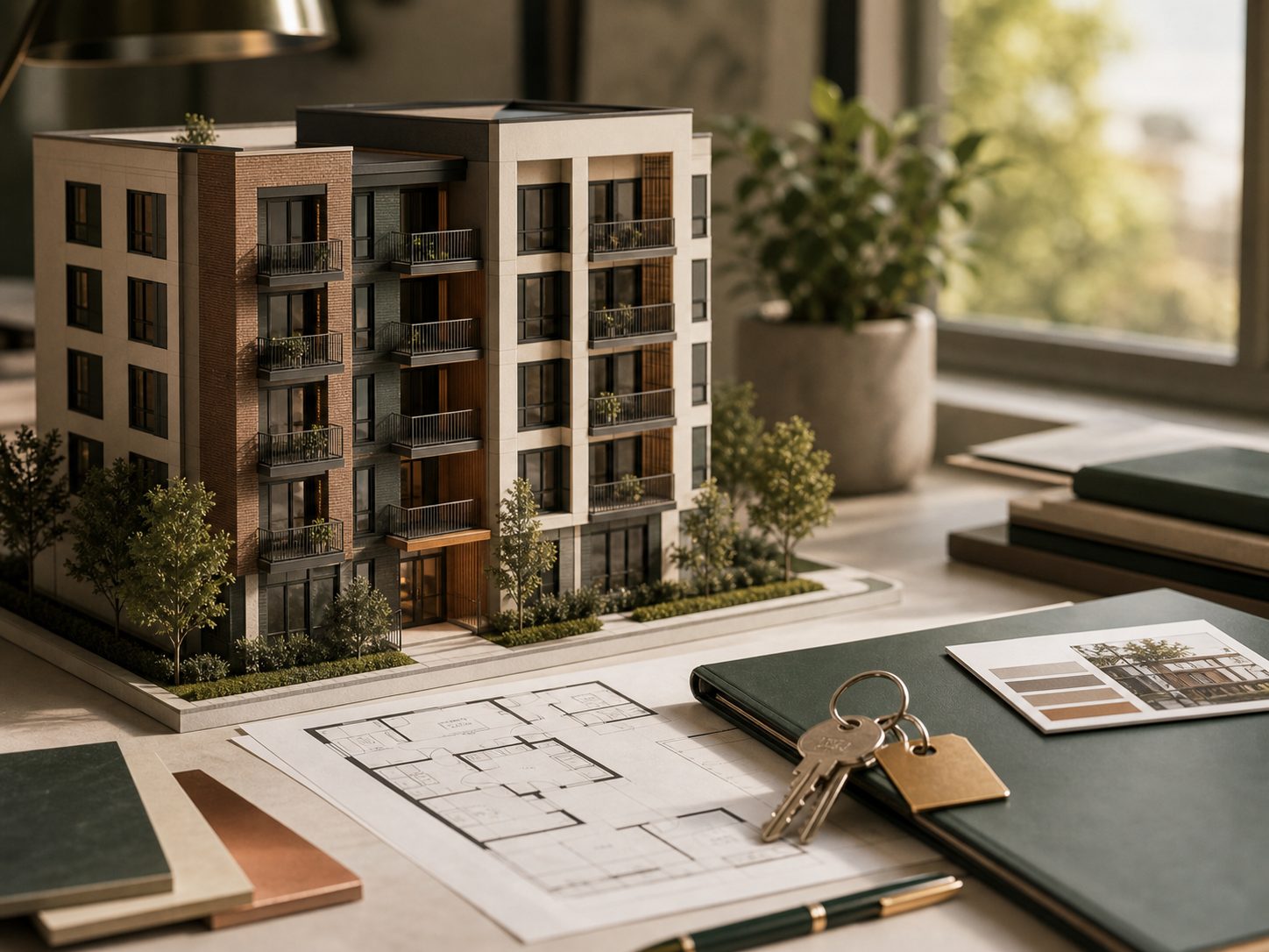 Architectural model of a Cincinnati apartment building